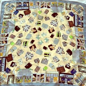 Nicole Miller Silk scarf tote bag shop theme